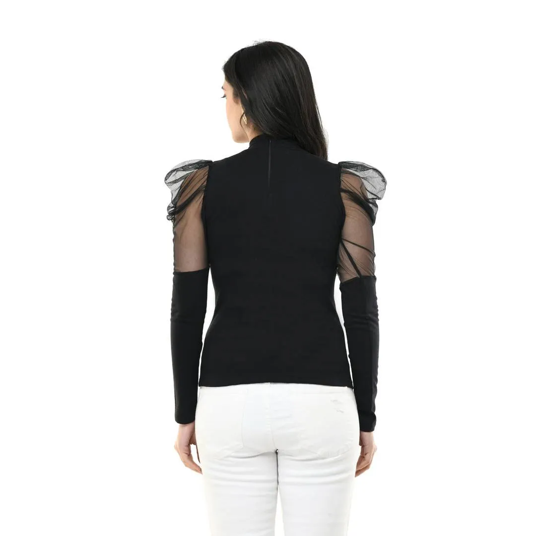 Women's Hosiery Black Solid Top