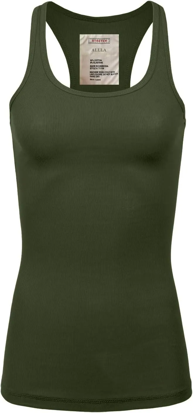 Women's Racerback Tank Top Layering Ribbed Basic Undershirt (S-3X)