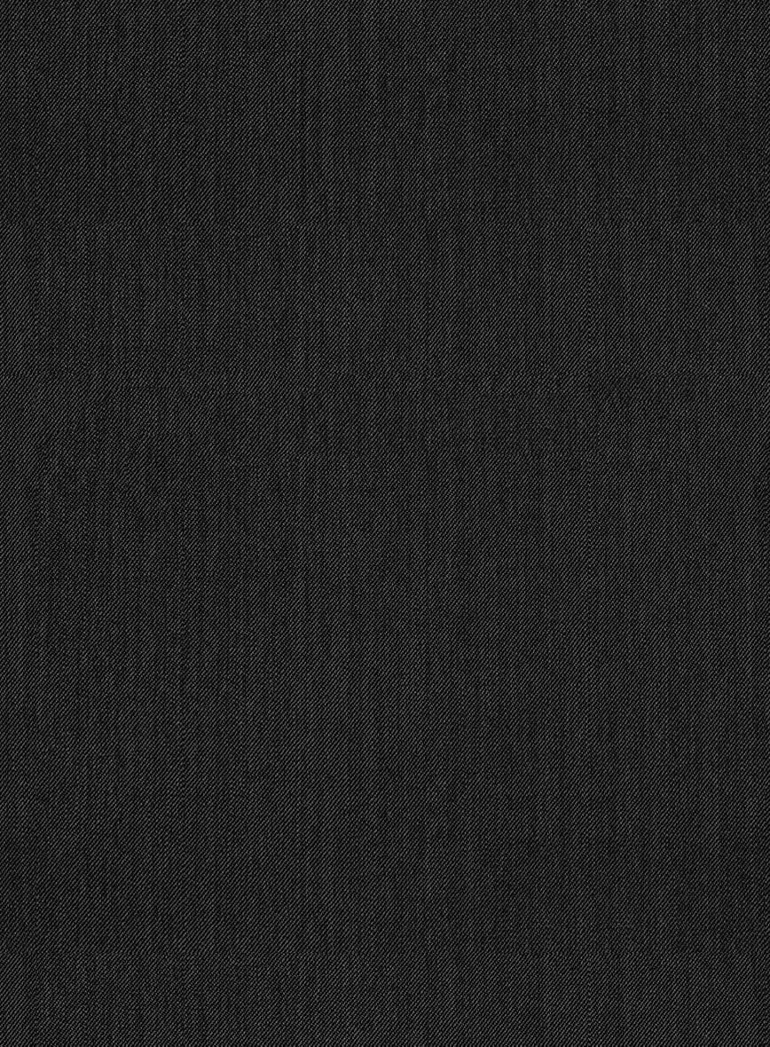 Worsted Dark Charcoal Wool Tuxedo Suit