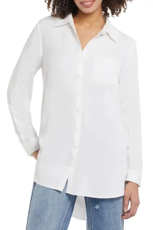WYLER WHITE ROLL UP SLEEVE SHIRT - TRIBAL 7526O-4652