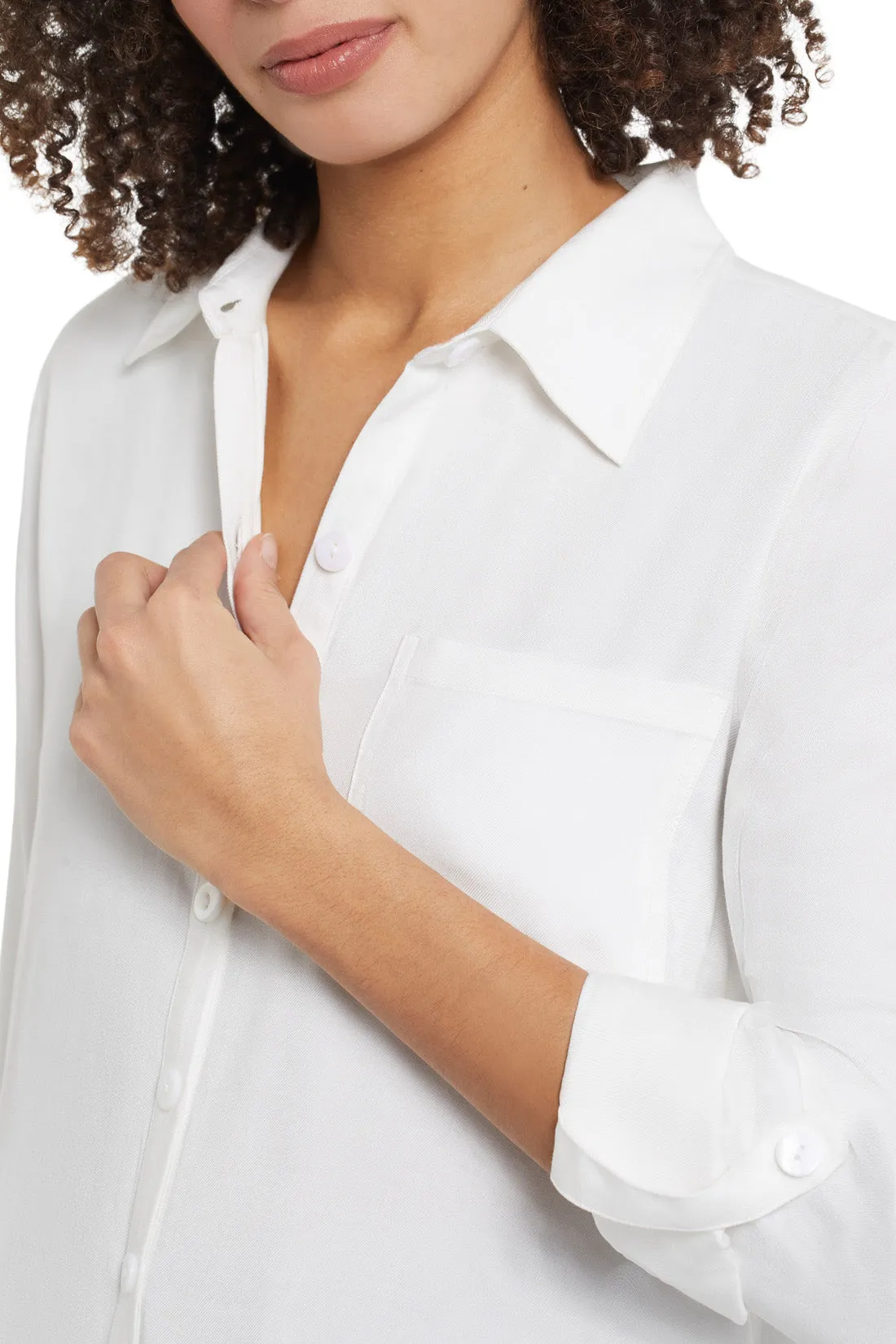 WYLER WHITE ROLL UP SLEEVE SHIRT - TRIBAL 7526O-4652