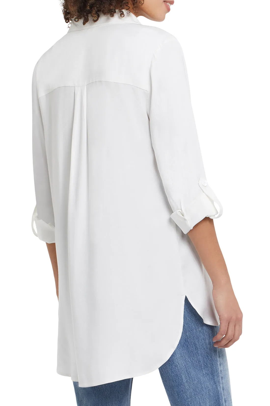 WYLER WHITE ROLL UP SLEEVE SHIRT - TRIBAL 7526O-4652