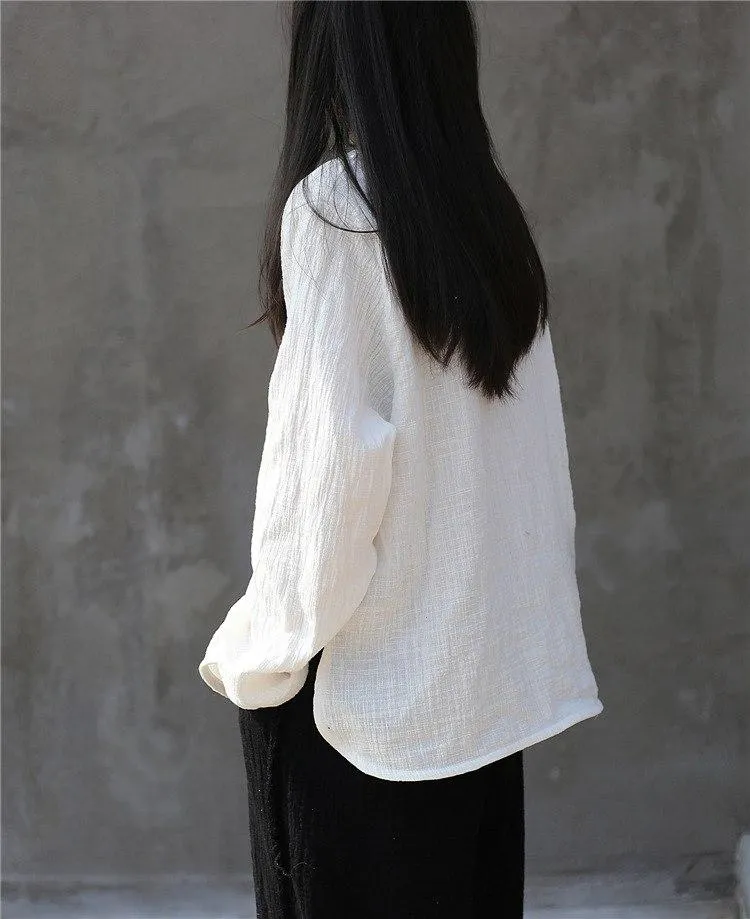 Zen V-Neck Linen Shirts  | Zen